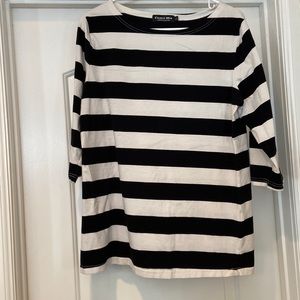Camii I Mia XL Black and White Striped 1/2 Sleeve